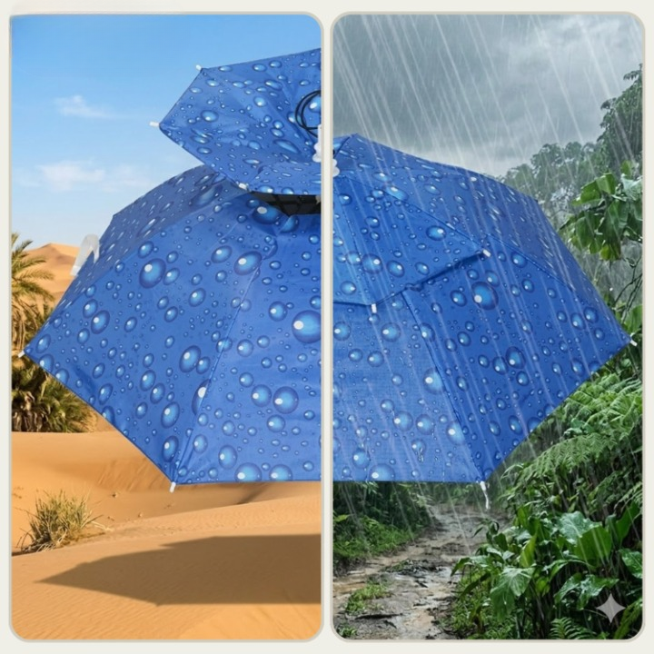 Hands-Free Umbrella Hat – Protection from Sun and Rain