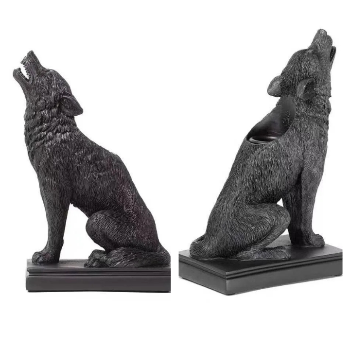 Kerzenhalter Gotik-Stil aus Kunstharz mit Tiermotiv