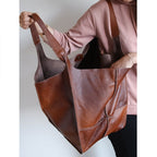 Weekender-Tasche Leder groß mit verstellbaren Tragegurten