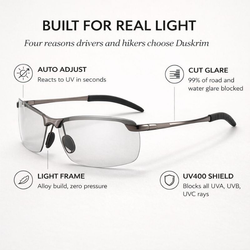 Photochromatische Sonnenbrille mit UV400-Schutz
