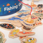 Wooden fishing game with magnetic fishing rod – 35 fish, motor skills development