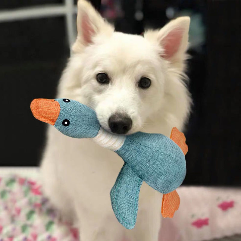 Durable dog toy duck with squeaker