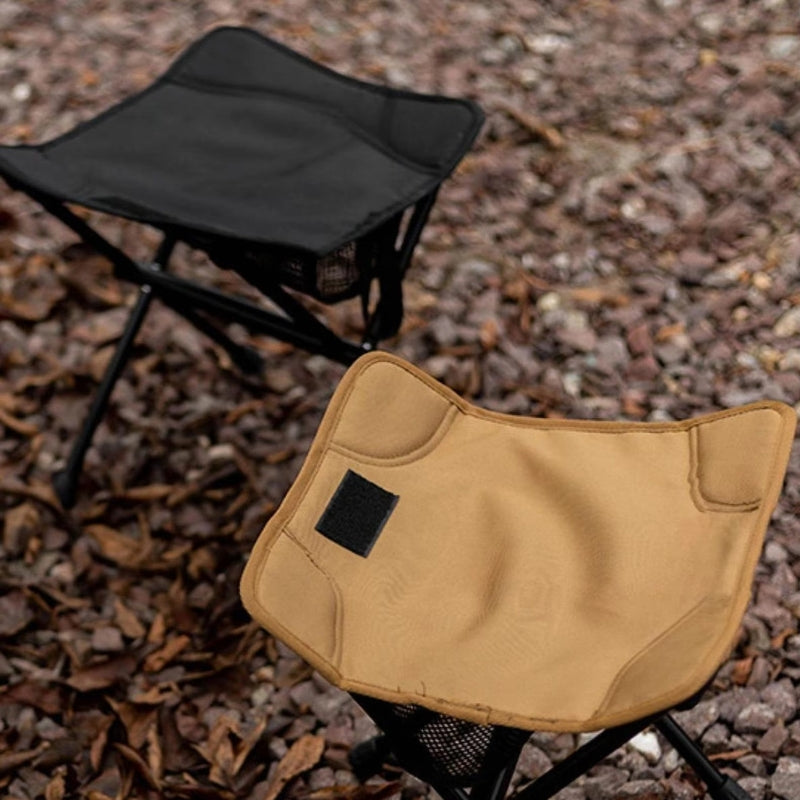 Foldable Camping Stool – Portable Outdoor Seat with Mesh Storage