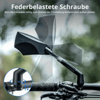 Bicycle rearview mirror with 180° field of view and 360° adjustment
