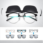Clip-on polarized sunglasses with flip-up function
