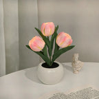Tulip LED Table Lamp in Ceramic Pot – Warm Decorative Light