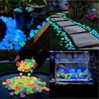 Leuchtende Kieselsteine für Garten und Aquarium