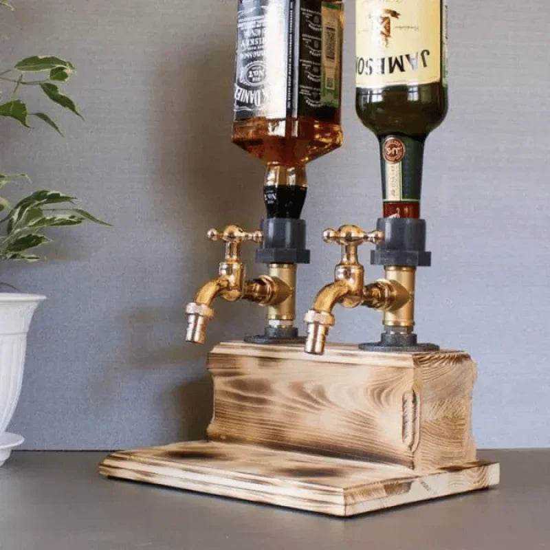Getränkespender Holz mit Metallhahn für Bar und Küche