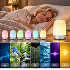 Nachttischlampe mit Wecker und Farbwechsel-Licht