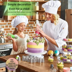 Tulip Piping Tip Set – 12 Pieces with Silicone Piping Bag & Adapter