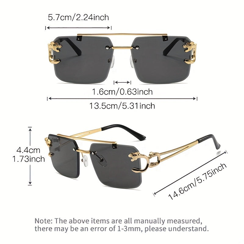 Randlose Sonnenbrille Herren mit Tigerdesign