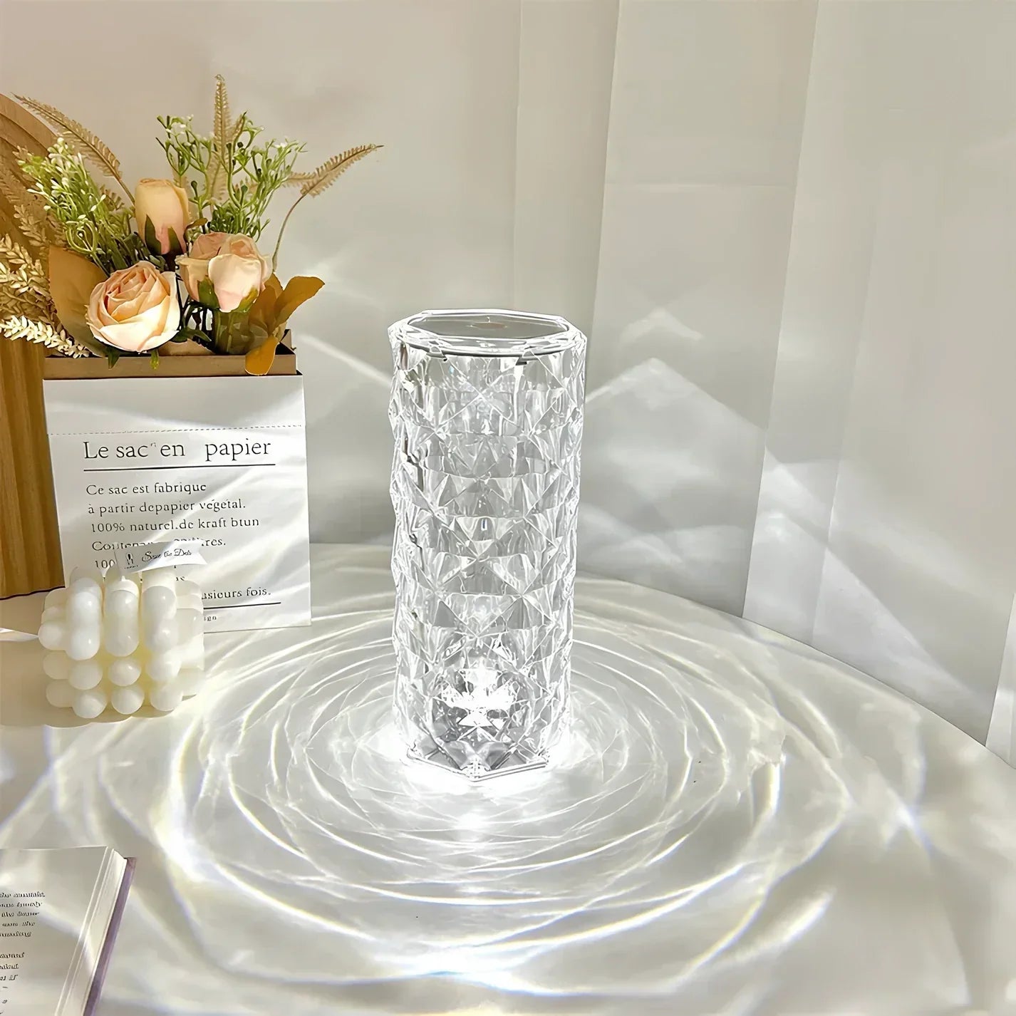 LED Touch Lampe Kristalloptik mit 16 Farben