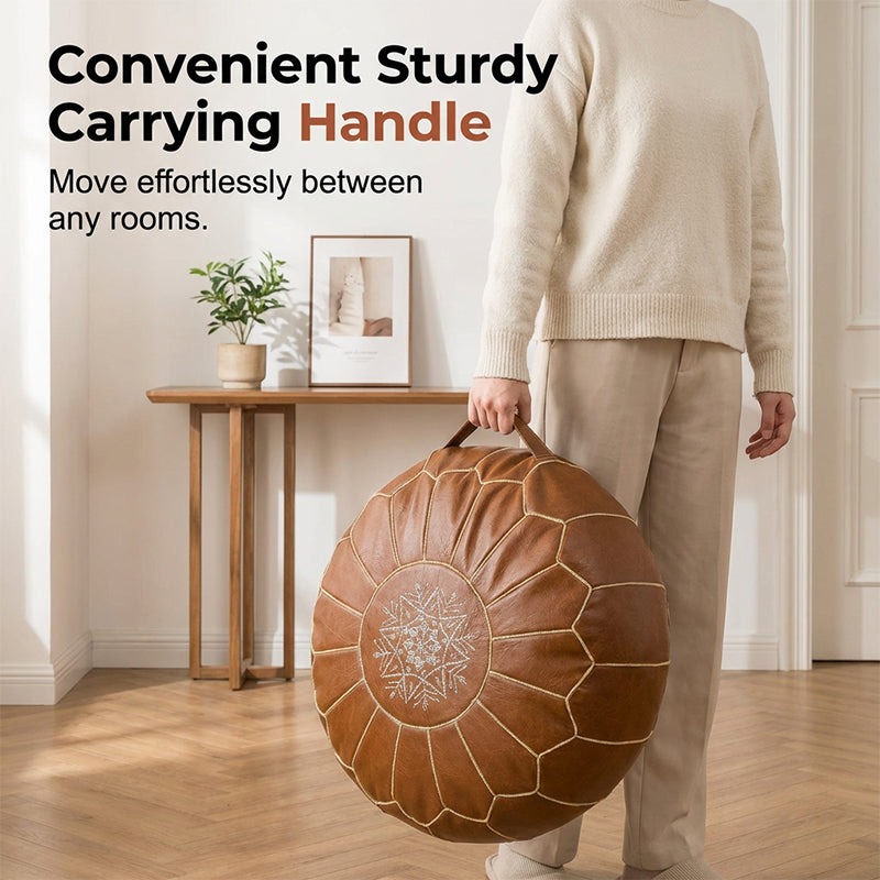 Marokkanischer Leder-Pouf mit Stauraum