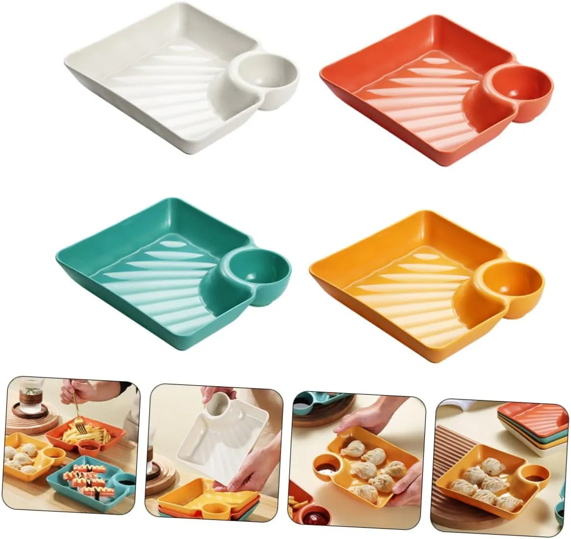 Dip holder with integrated sauce compartment – No more dripping
