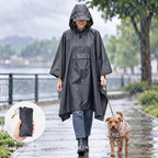 Regenponcho mit Kapuze und Fronttasche, faltbar – 210 × 140 cm