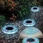 Solar Gartenleuchten mit Mosaikglas 6 LEDs