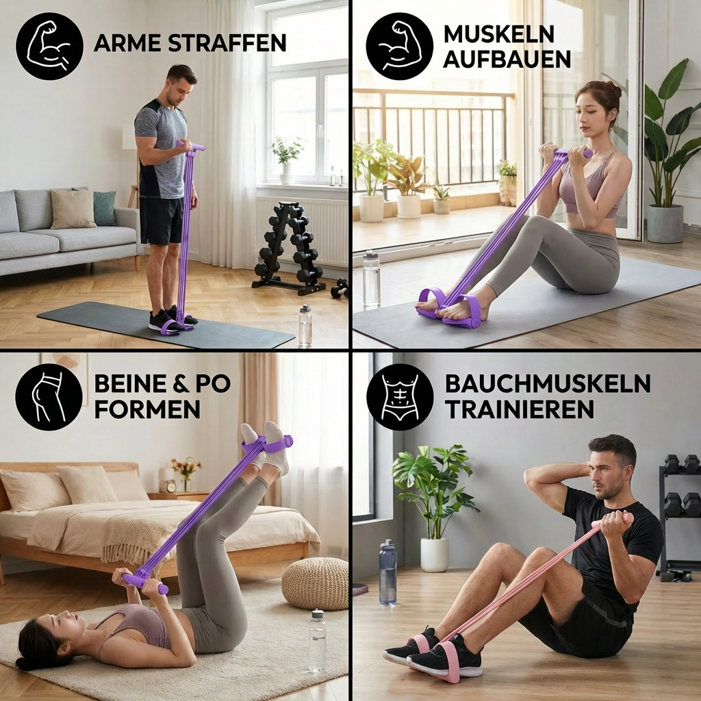 Fitnessband mit Fußstützen für Ganzkörpertraining