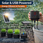 Solar watering system for 12 plants with digital timer