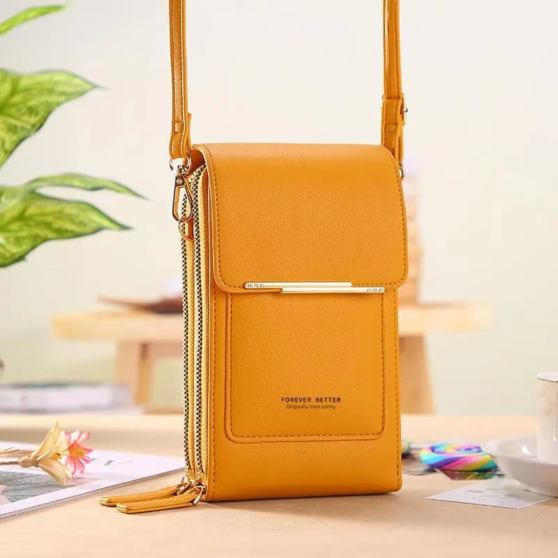 Handy shoulder bag with touchscreen window