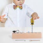 Wooden Screw Board for Children – 8 Different Fasteners