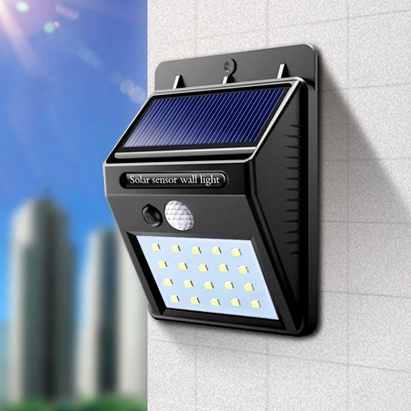 Solar LED wall light with motion sensor – waterproof