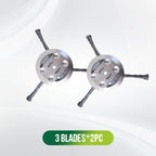 Brush cutter replacement head with metal blades