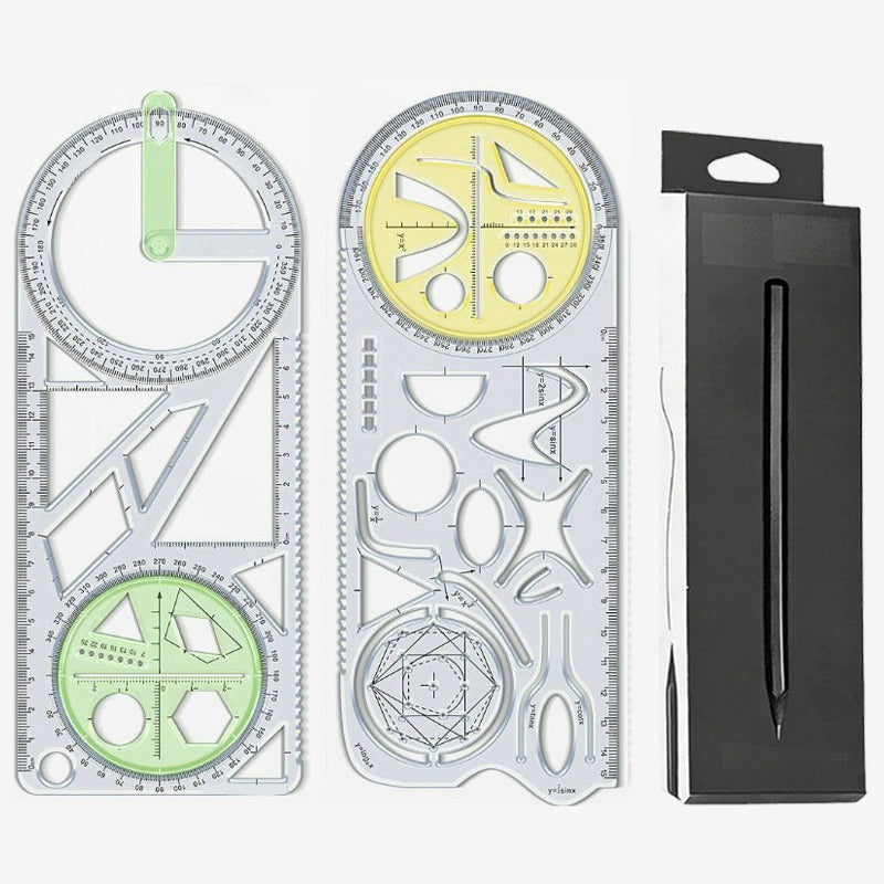 Multifunctional Geometry Ruler with Protractor