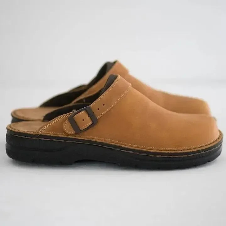 Leder-Pantoffeln Herren mit orthopädischem Fußbett