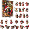 Weihnachts-Adventskalender mit 24 Dackel-Anhängern aus Acryl