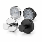 Stainless steel suction cup hooks Black & Silver – Set of 4, no drilling
