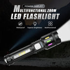 LED-Taschenlampe mit Zoom und Ladeanzeige