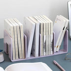 Desk organizer with 4 compartments, plastic, for books and folders
