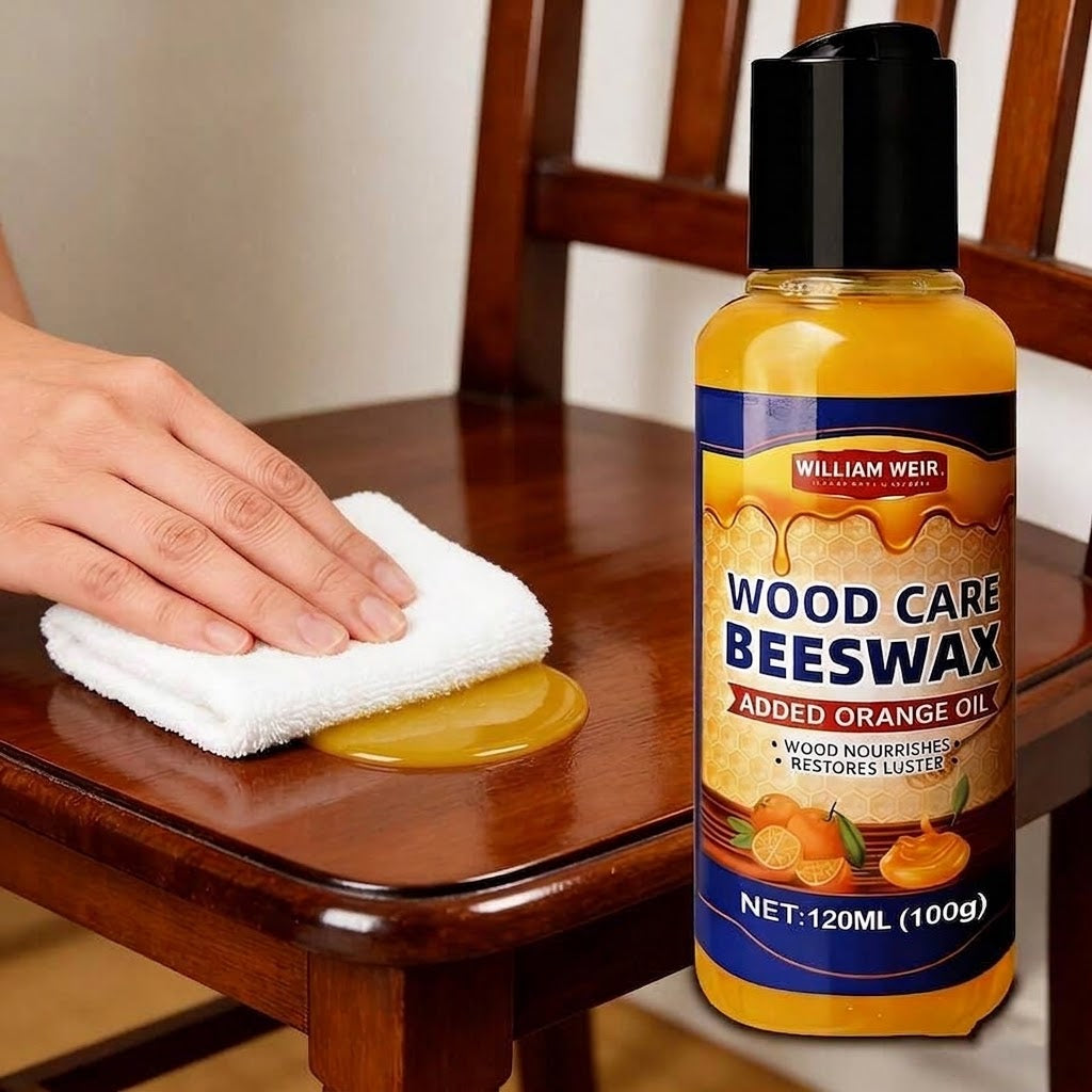Beeswax wood polish with orange oil, creamy liquid, set of 2 (2 × 120 ml)