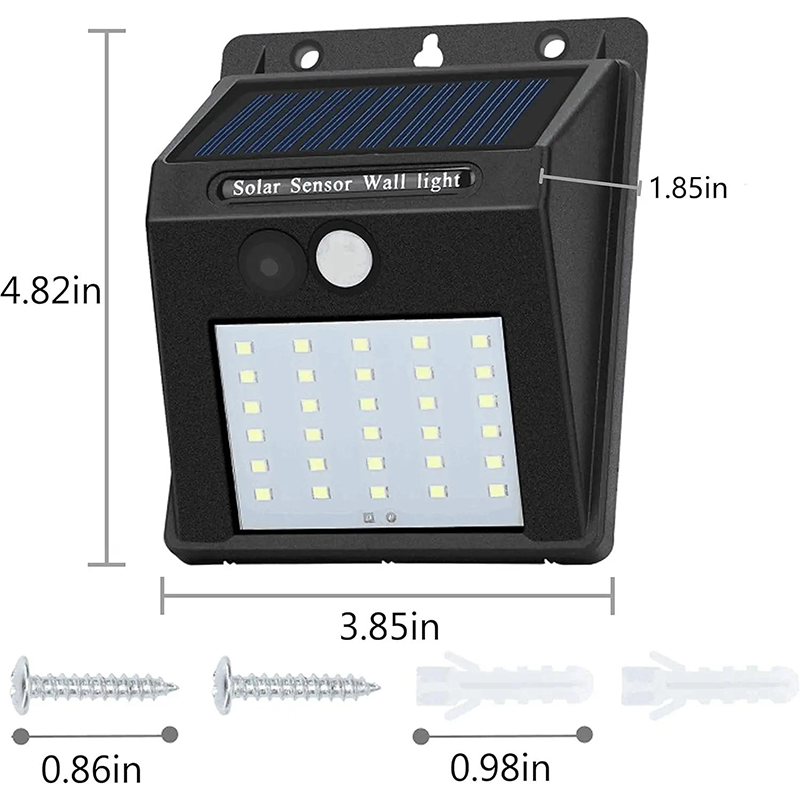 Solar LED wall light with motion sensor