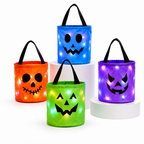 LED-Kürbiskorb für Halloween mit Griff