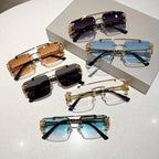 Randlose Sonnenbrille Herren mit Tigerdesign