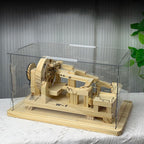 Holz-Kugelbahn Mechanisches Bauspiel mit Zahnrädern