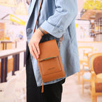 RFID Protection Crossbody Bag made of PU Leather with Anti-Theft Design