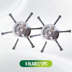 Brush cutter replacement head with metal blades