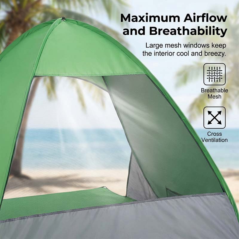 Pop-up beach tent with UV protection