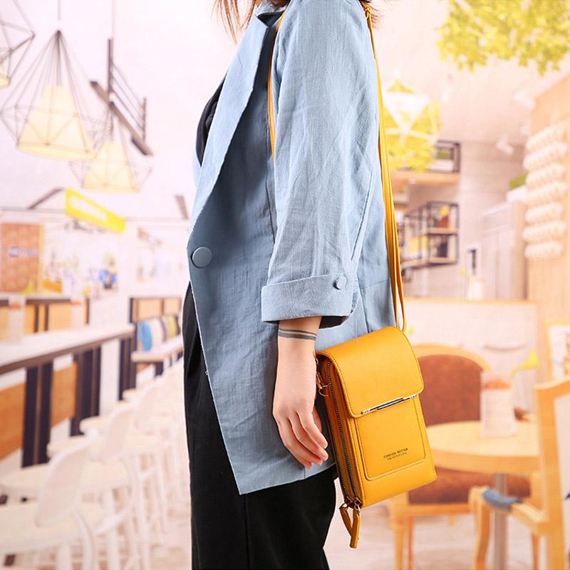 RFID Protection Crossbody Bag made of PU Leather with Anti-Theft Design