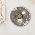 Silent wall clock Ø 20 cm – glass cover & metal hands, no ticking