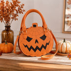 Handtasche Kürbis-Motiv Kunstleder Halloween