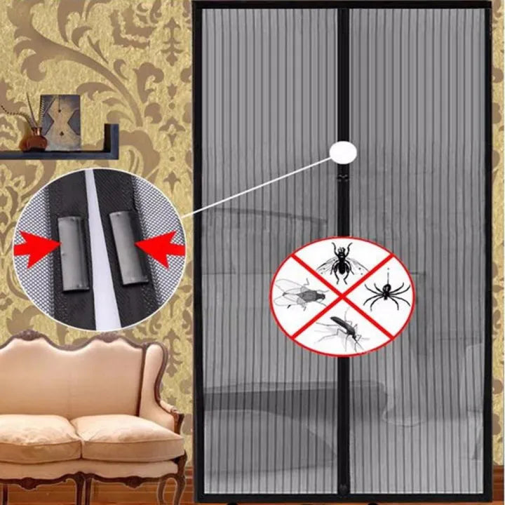 Magnetic fly screen door with automatic closure