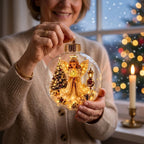 Weihnachtsanhänger beleuchtet mit Miniaturszene