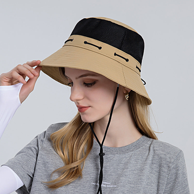 Atmungsaktiver Sonnenhut für Damen mit verstellbarem Kinnriemen