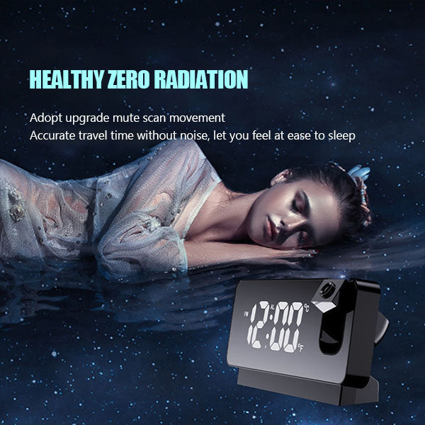 LED projection alarm clock with ceiling display