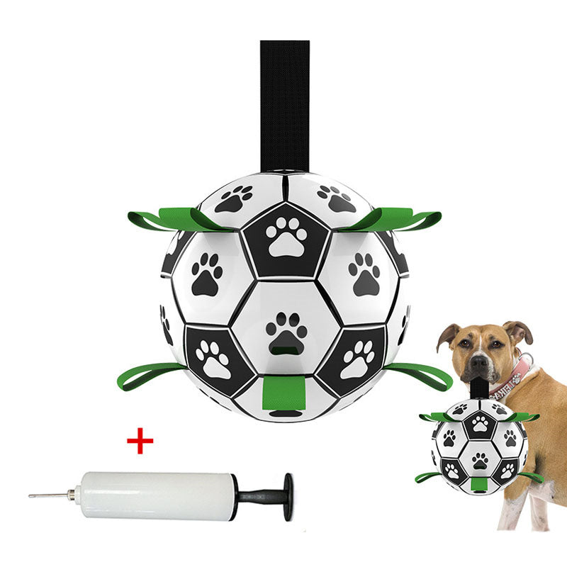 Dog ball soccer floating with paw print