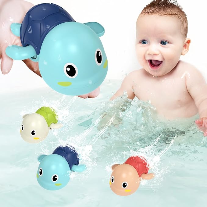 Wind-Up Swimming Turtle Bath Toy – Set of 6