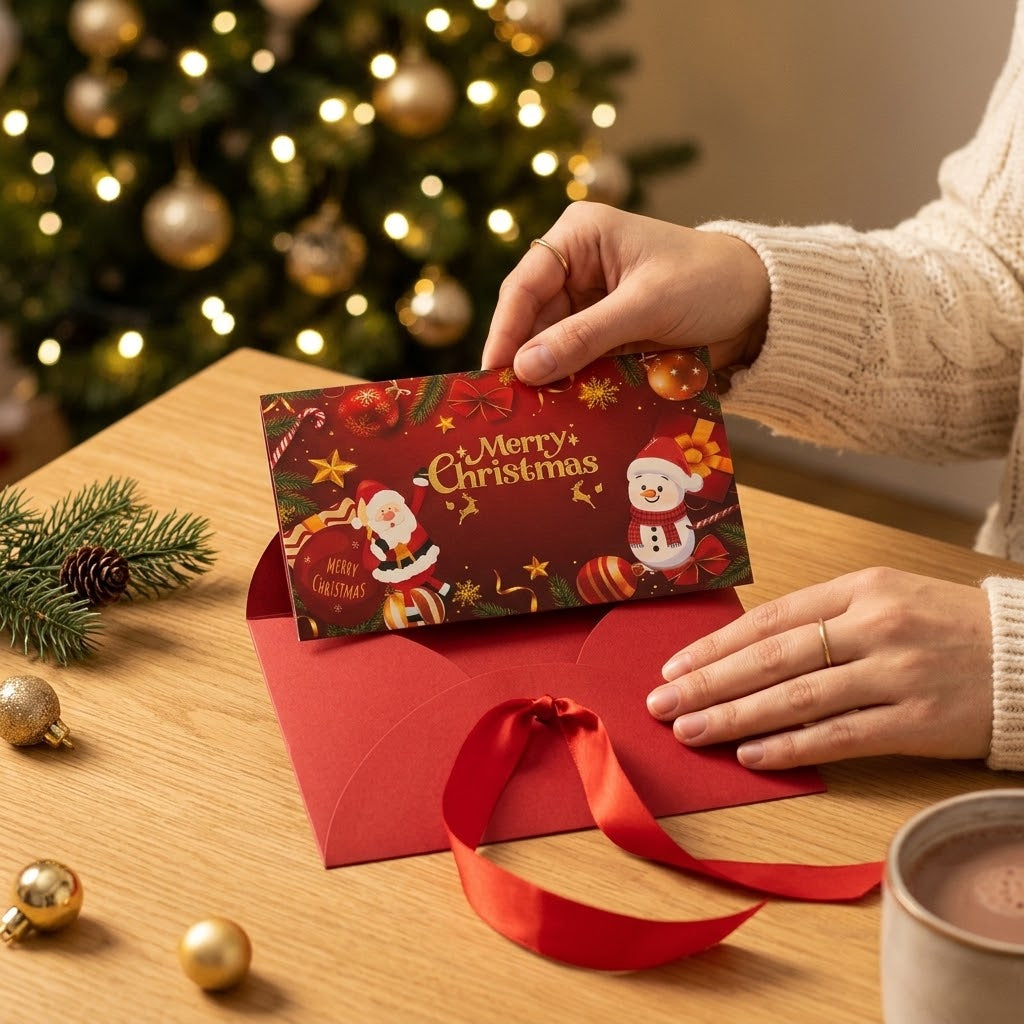 Christmas Cash Gift for Moving Out, 6 Compartments, with Envelope, Set of 2